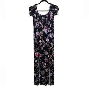 Express Smocked Off the Shoulder Floral Maxi Dress